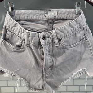 Free People Light Gray Jean Shorts size W28